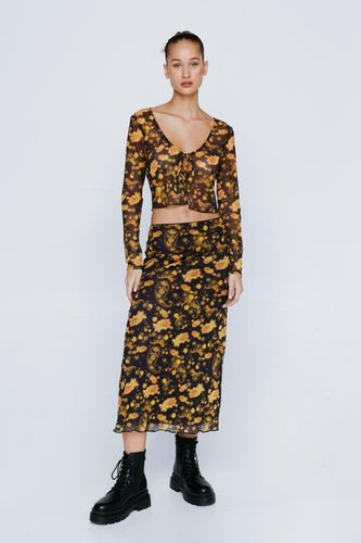 Womens Petite Floral Print Maxi Skirt - - 10 - Nasty Gal - Modalova