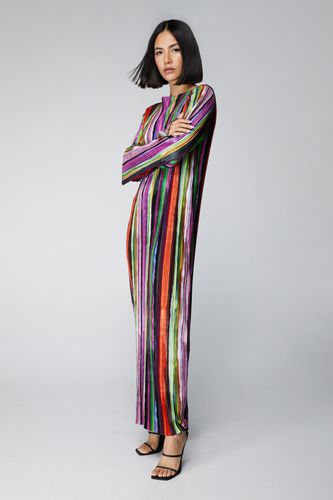 Womens Printed Plisse Maxi Dress - - 6 - Nasty Gal - Modalova