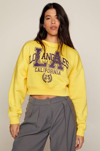 Womens Los Angeles Graphic Cropped Sweatshirt - - L - Nasty Gal - Modalova