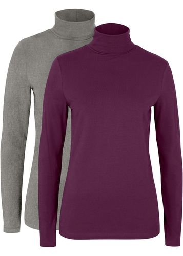 Camiseta de manga larga con cuello vuelto (2 unidades) - bpc bonprix collection - Modalova