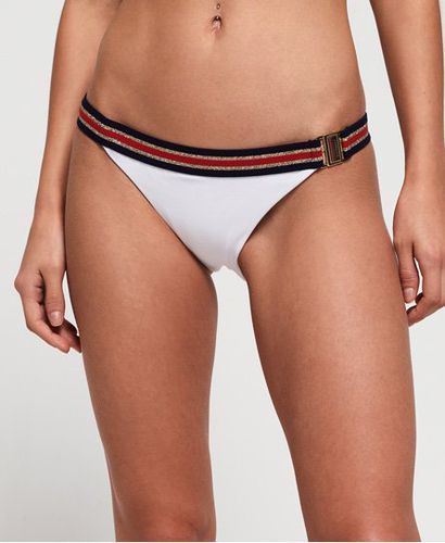 Women's Crest Logo Fixed Tri Bikini Bottom White - Size: 12 - Superdry - Modalova