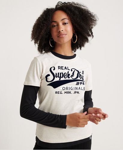 Real Originals T-Shirt mit Flockdesign - Superdry - Modalova