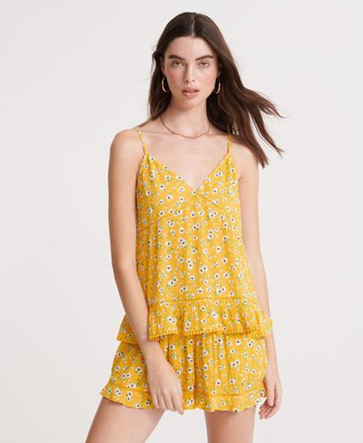 Women's Summer Lace Cami Top Yellow / Yellow Floral - Size: 14 - Superdry - Modalova