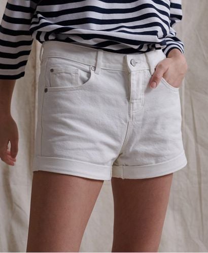 Women's White / Denim Optic White Steph Boyfriend Short - Size: 25 - Superdry - Modalova