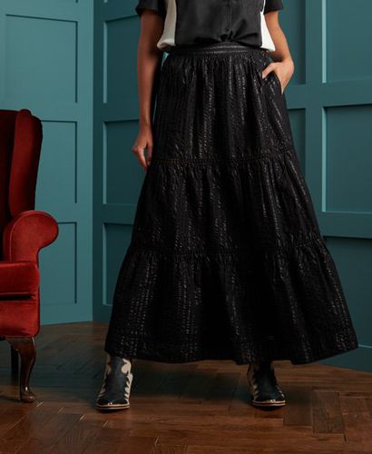 Women's Dry Metallic Maxi Skirt Black / Black Metallic - Size: 8 - Superdry - Modalova