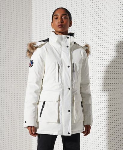 Women's Sport Everest Down Snow Parka Coat White / Optic - Size: 14 - Superdry - Modalova