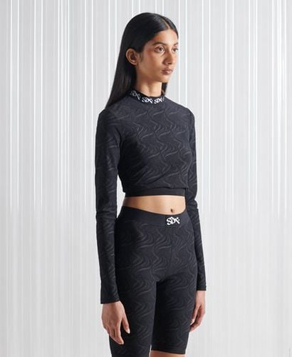 Women's Sdx Limited Edition Sdx Jacquard Mesh Top Black - Size: M/L - Superdry - Modalova