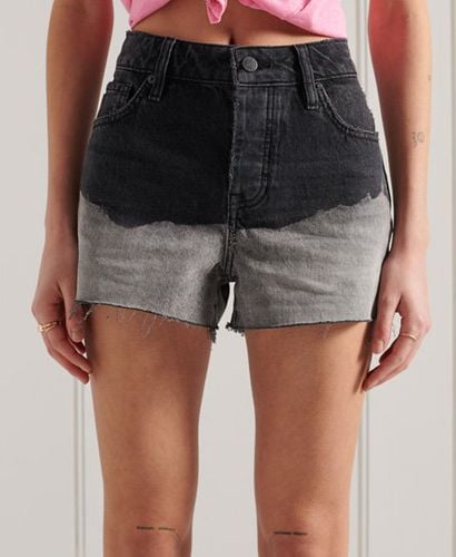 Women's High Rise Cut Off Shorts Black / Diy Wolcott Black Stone - Size: 28 - Superdry - Modalova