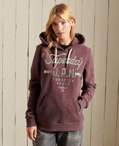 Women's Script Style Workwear Hoodie Red / Rich Deep Burgundy Marl - Size: 8 - Superdry - Modalova