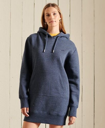 Women's Vintage Logo Embroidered Hoodie Dress Navy / Vintage Navy Marl - Size: 6 - Superdry - Modalova