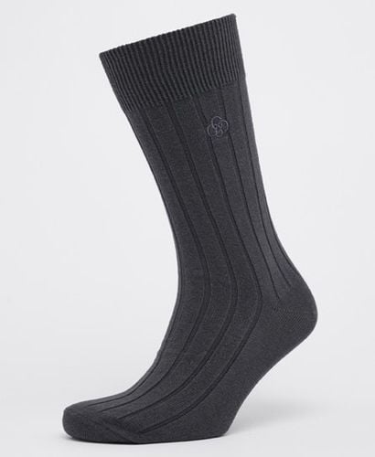 Unisex Organic Cotton Core Rib Socks Dark Grey / Charcoal Marl - Size: XS/S - Superdry - Modalova