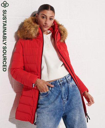 Women's Arctic Tall Puffer Coat Red / High Risk Red - Size: 8 - Superdry - Modalova