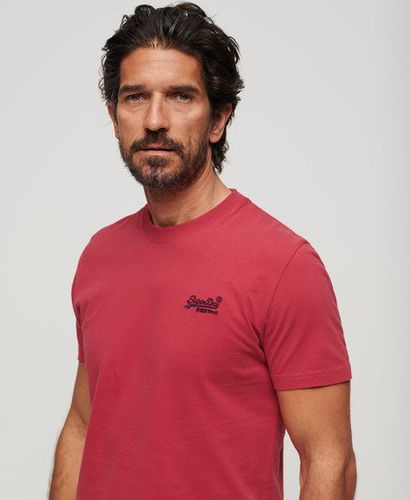 Men's Organic Cotton Essential Logo T-Shirt Red / Cranberry Crush Red - Size: S - Superdry - Modalova