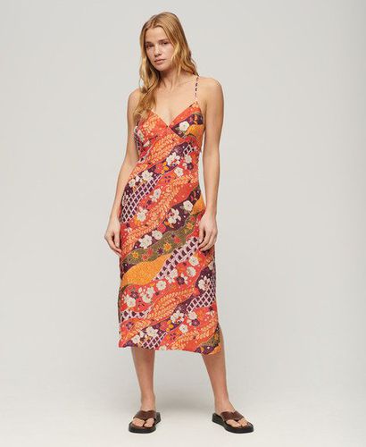 Women's Printed Midi Slip Cami Dress / Fluro Michinaga - Size: 10 - Superdry - Modalova
