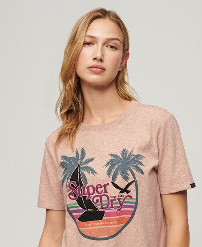 Women's Outdoor Stripe Relaxed T-Shirt / Apricot Ice Marl - Size: 10 - Superdry - Modalova