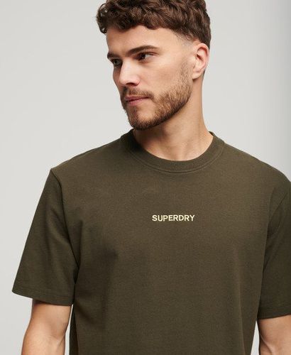 Men's Micro Logo Graphic Loose T-Shirt Khaki / Army Khaki - Size: L - Superdry - Modalova