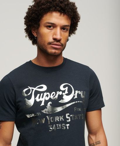 Men's Metallic Workwear Graphic T-Shirt / Eclipse Slub - Size: Xxl - Superdry - Modalova