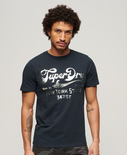 Men's Metallic Workwear Graphic T-Shirt / Eclipse Slub - Size: Xxxl - Superdry - Modalova