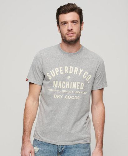 Men's Workwear Flock Graphic T-Shirt / Ash Marl - Size: L - Superdry - Modalova