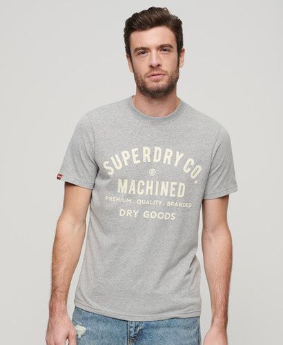 Men's Workwear Flock Graphic T-Shirt / Ash Marl - Size: S - Superdry - Modalova
