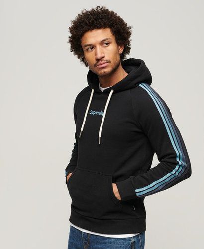 Men's Terrain Striped Logo Hoodie Black / Nero Black Marl - Size: L - Superdry - Modalova