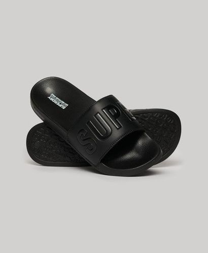 Men's Vegan Core Pool Sliders Black / Black/black - Size: 6-7 - Superdry - Modalova