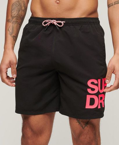 Men's Sportswear Logo 17-inch Recycled Swim Shorts Black - Size: L - Superdry - Modalova