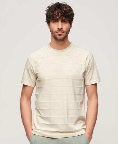 Men's Organic Cotton Vintage Texture T-Shirt Beige / White Sand - Size: S - Superdry - Modalova