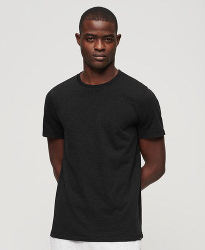 Men's Crew Neck Slub Short Sleeved T-shirt Black - Size: XL - Superdry - Modalova