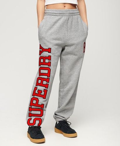 Women's College Logo Boyfriend Jogger Grey / Athletic Grey Marl - Size: 10 - Superdry - Modalova