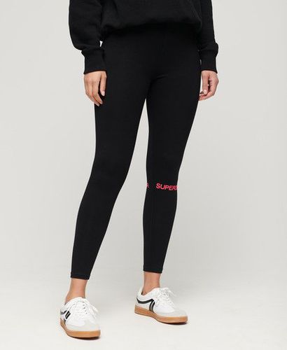 Women's Sportswear Highwaist Leggings Black / Black/Hyper Fire Pink - Size: 10 - Superdry - Modalova