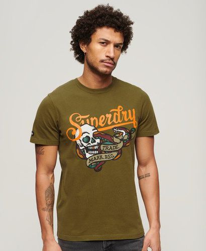 Men's Tattoo Script T-Shirt / Fir - Size: M - Superdry - Modalova