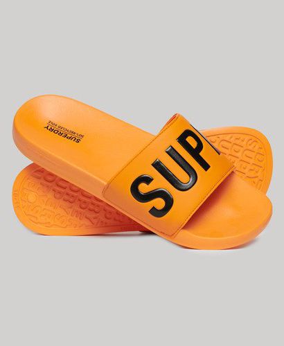 Men's Vegan Core Pool Sliders Orange / Bright Marigold/black - Size: 8-9 - Superdry - Modalova