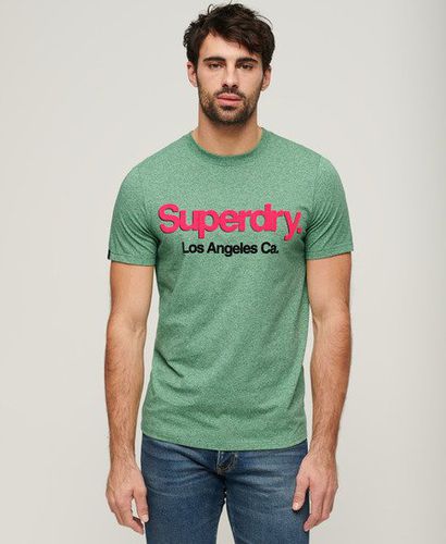 Men's Core Logo Classic Washed T-Shirt Green / Bright Green Grit - Size: S - Superdry - Modalova