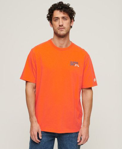 Men's Sportswear Logo Loose T-Shirt / Flame - Size: L - Superdry - Modalova
