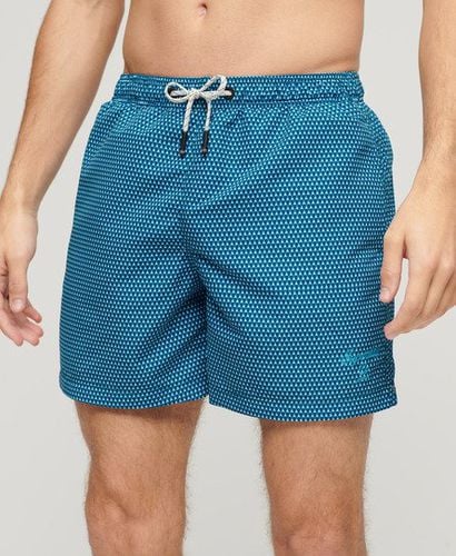 Men's Printed 15-inch Recycled Swim Shorts Blue / Blue Geo Print - Size: S - Superdry - Modalova