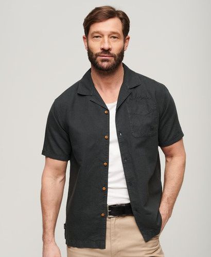 Men's Resort Short Sleeve Shirt Black / Washed Black - Size: L - Superdry - Modalova