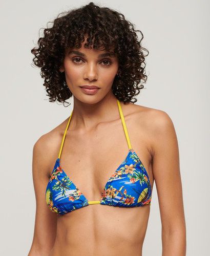 Women's String Triangle Bikini Top Blue / Blue Dolphin Ocean - Size: 10 - Superdry - Modalova