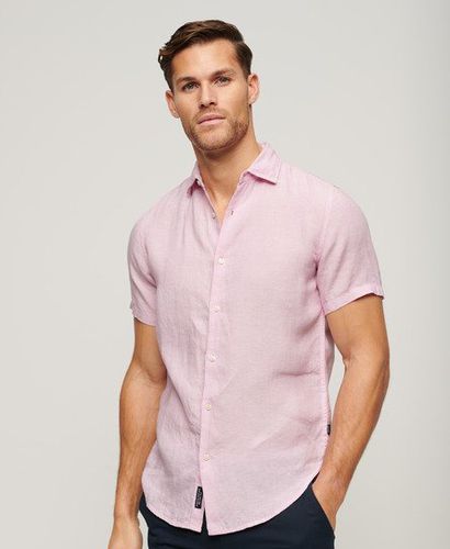 Men's Studios Casual Linen Shirt Pink / Pastel Lilac - Size: M - Superdry - Modalova
