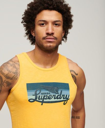 Men's Cali Striped Logo Vest Top / Samoan Sun Slub - Size: XL - Superdry - Modalova