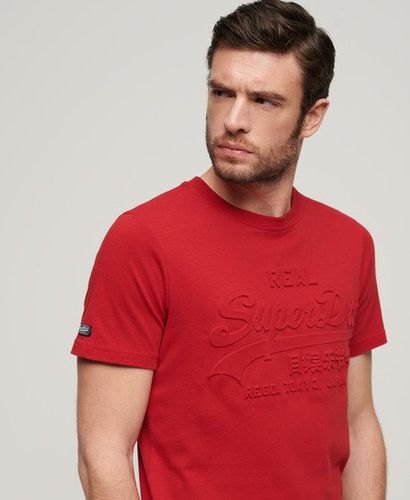 Men's Embossed Vintage Logo T-Shirt Red / Expedition Red - Size: XL - Superdry - Modalova