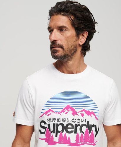 Mens Classic Great Outdoors Graphic T-Shirt, White, Size: L - Superdry - Modalova