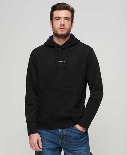 Men's Micro Logo Graphic Loose Hoodie Black - Size: Xxxl - Superdry - Modalova