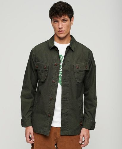 Men's Fully lined Military Overshirt Jacket, Green, Size: L - Superdry - Modalova