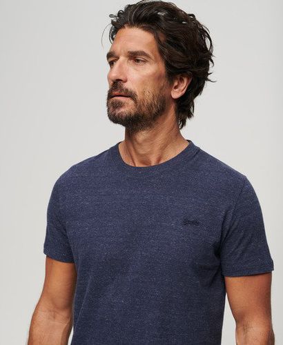 Men's Organic Cotton Essential Small Logo T-Shirt Orange / Dark Indigo Blue Marl - Size: XL - Superdry - Modalova