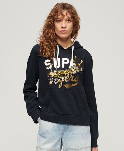 Women's Reworked Classics Graphic Hoodie Navy / Blue Navy Marl - Size: 10 - Superdry - Modalova