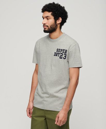 Men's Embroidered Superstate Athletic Logo T-Shirt / Grey Fleck Marl - Size: S - Superdry - Modalova