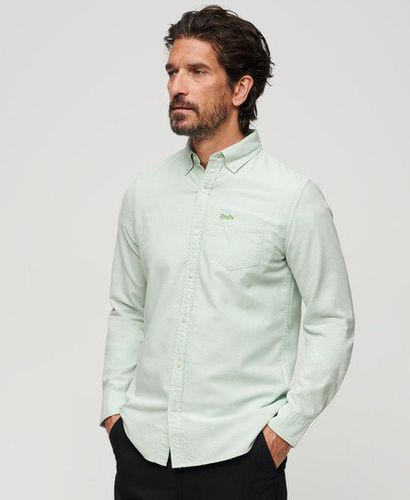 Men's Long Sleeve Oxford Shirt Green / Light Green - Size: L - Superdry - Modalova