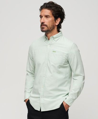 Men's Long Sleeve Oxford Shirt Green / Light Green - Size: XL - Superdry - Modalova