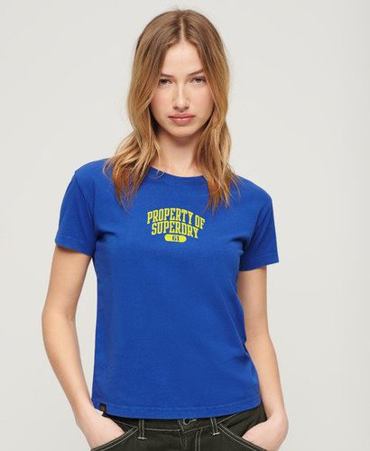 Women's Super Athletics Fitted T-Shirt Blue / Regal Blue - Size: 10 - Superdry - Modalova